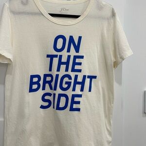 J.Crew Cream T-Shirt with Blue Print